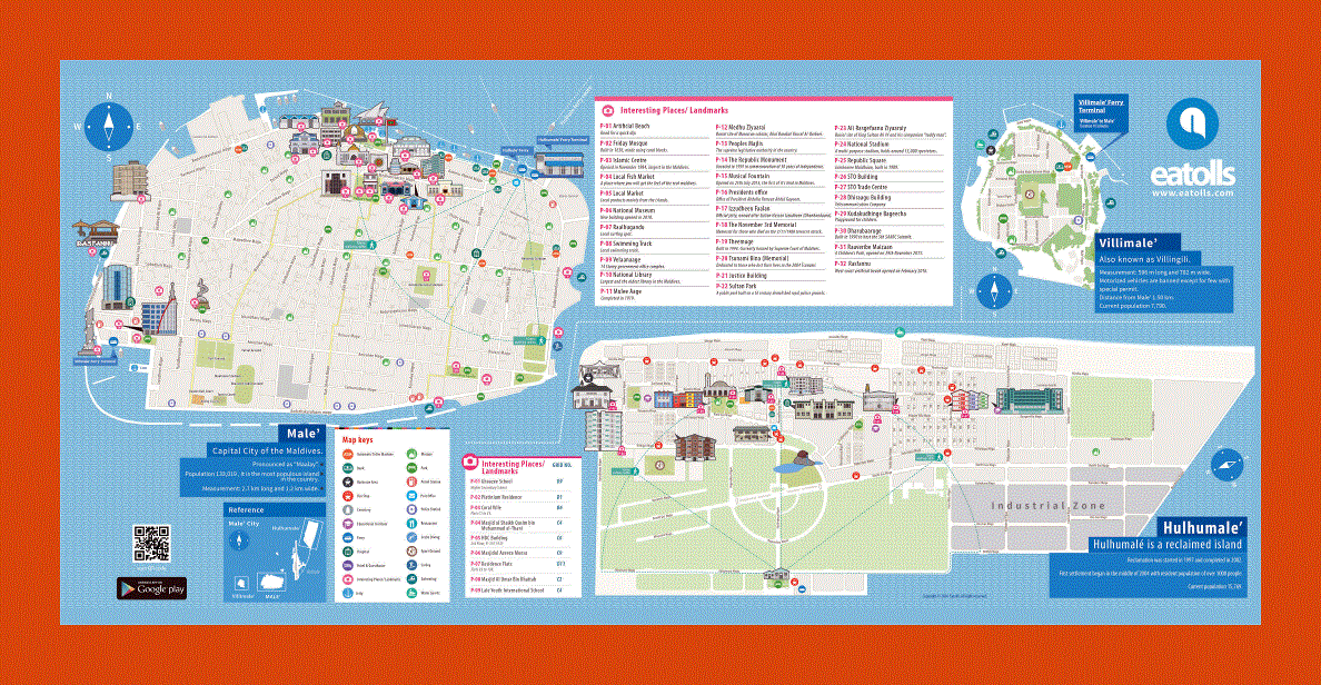 Tourist map of Male and Hulhumale