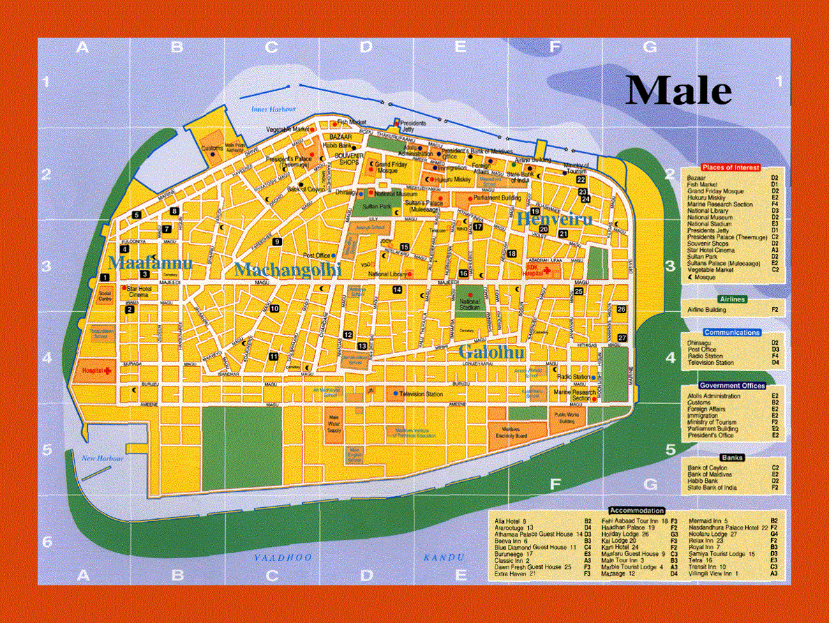 Travel map of Male