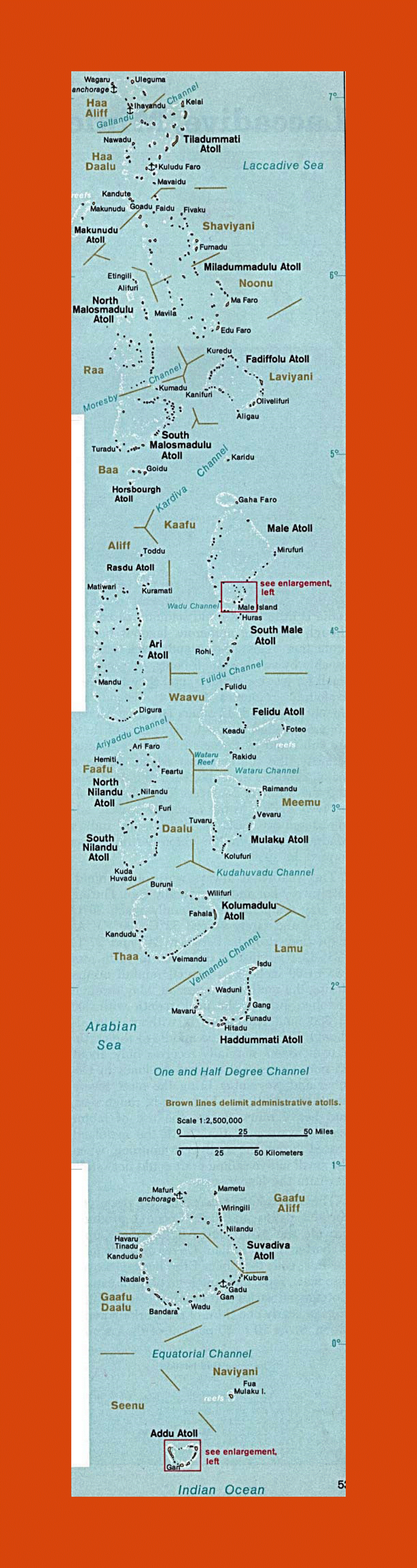 Map of Maldives - 1976