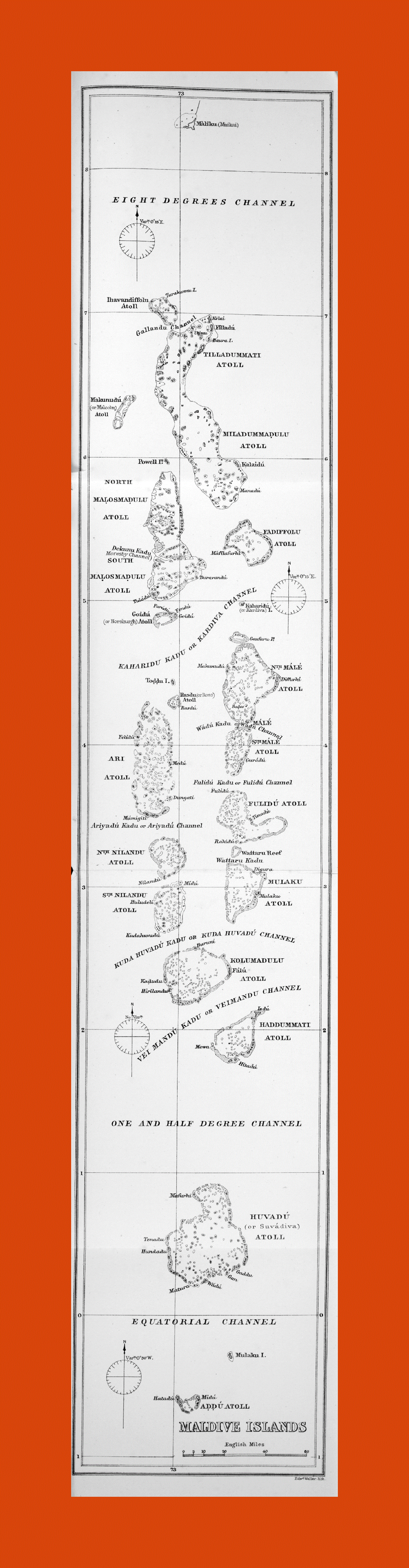 Old map of Maldives