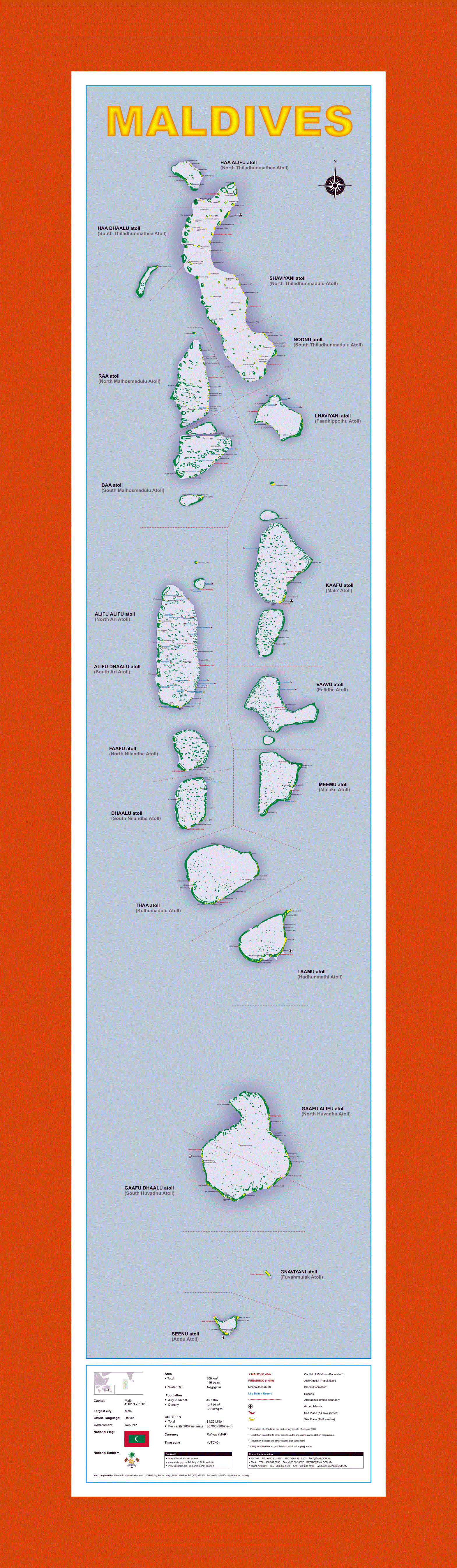 Political and administrative map of Maldives