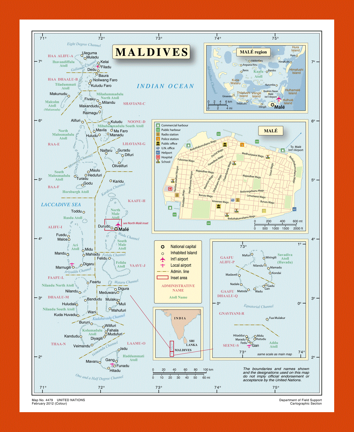 Political map of Maldives