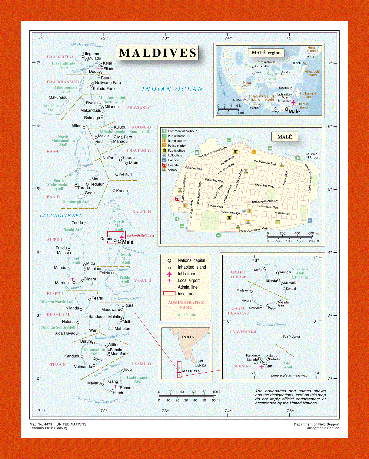 Political map of Maldives