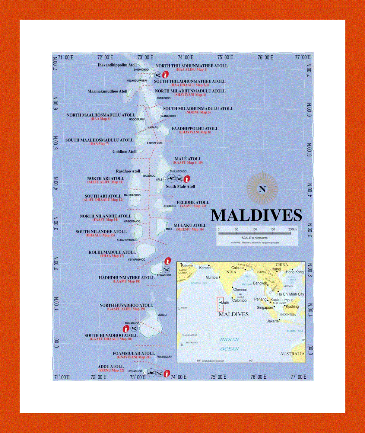 Political map of Maldives