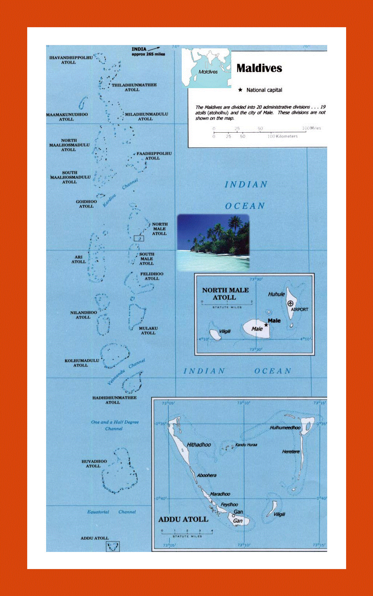 Political map of Maldives