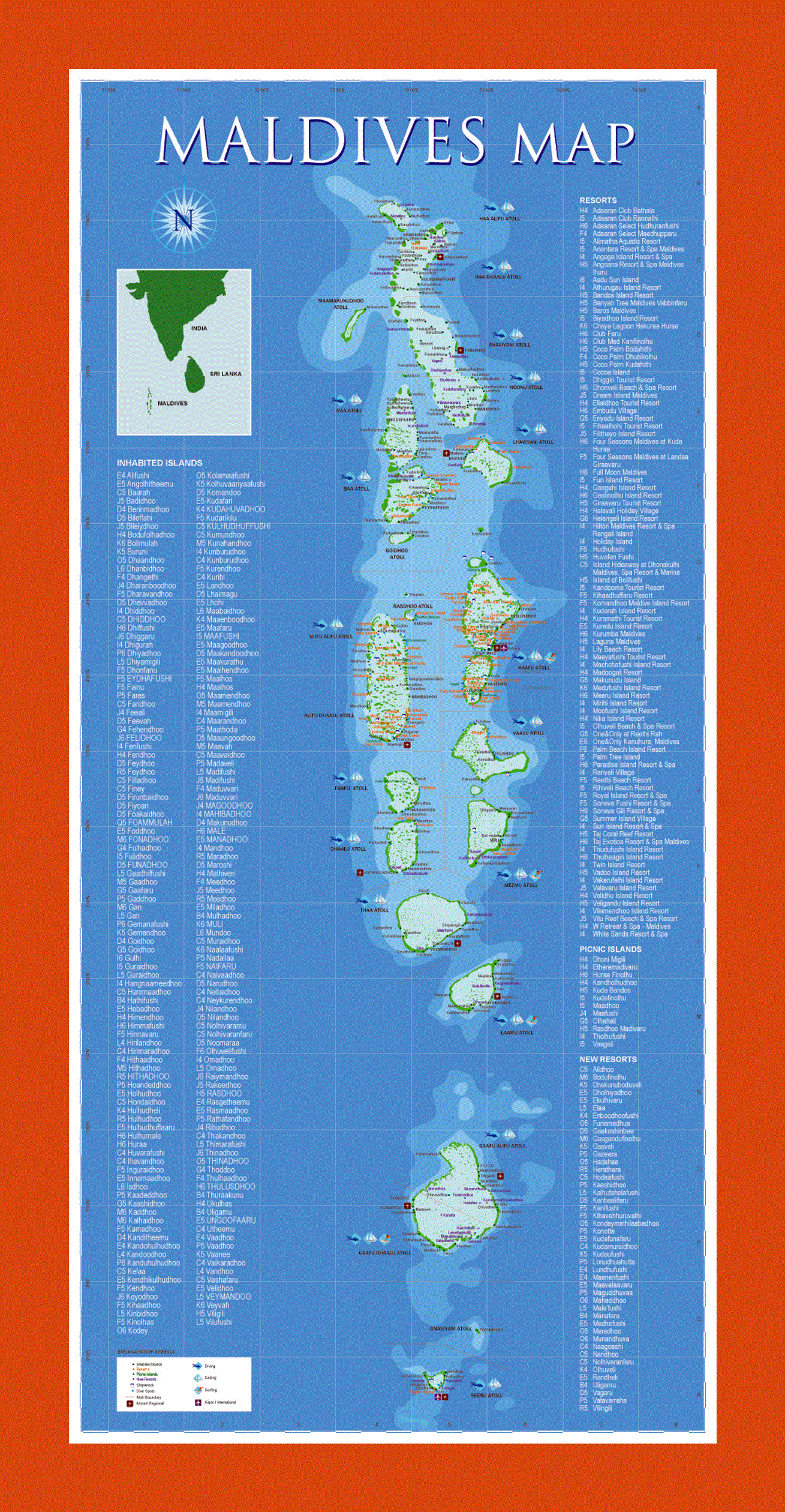 Travel map of Maldives