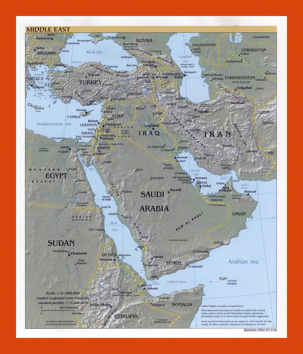 Political map of the Middle East - 1999