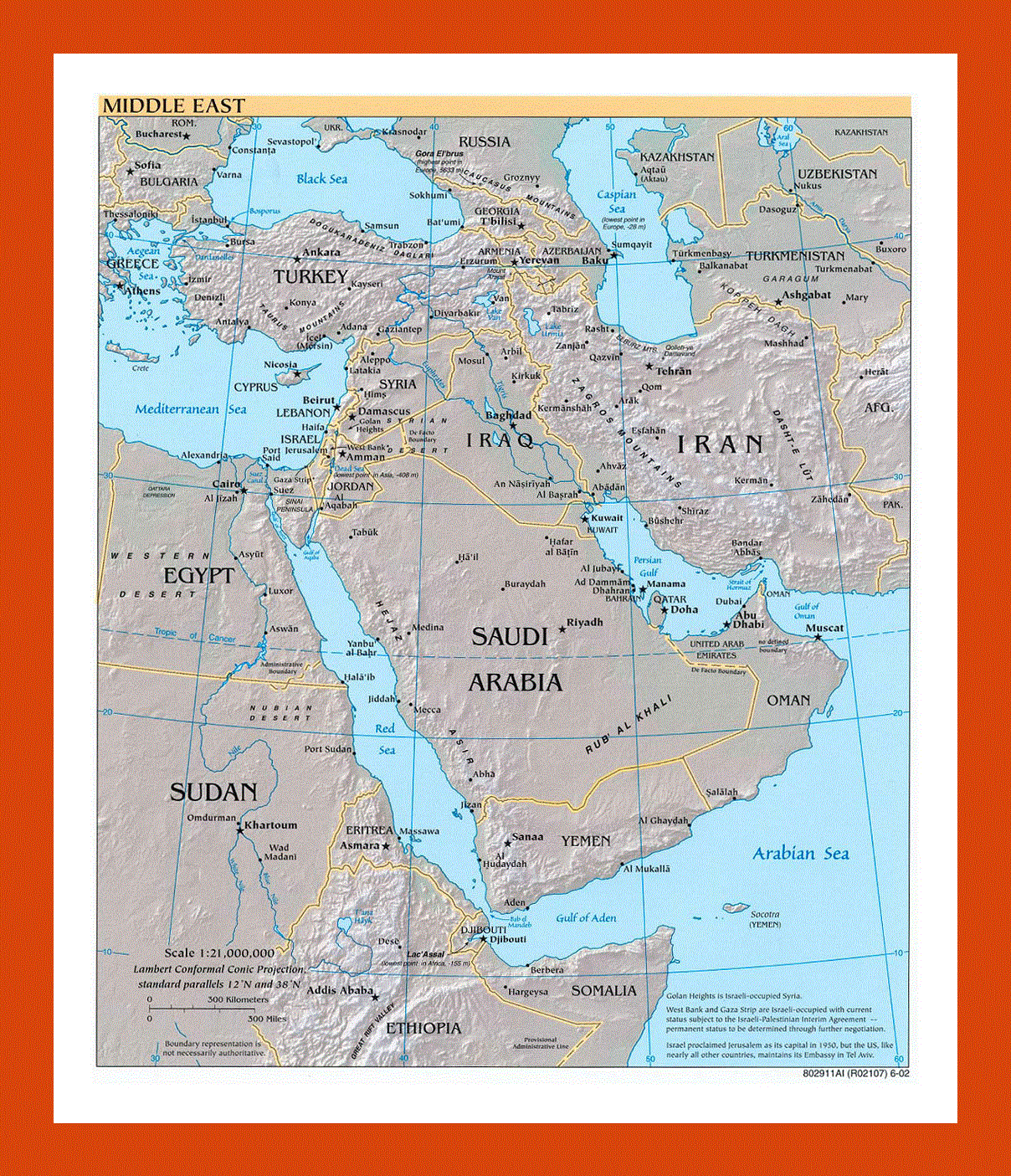 Political map of the Middle East - 2002