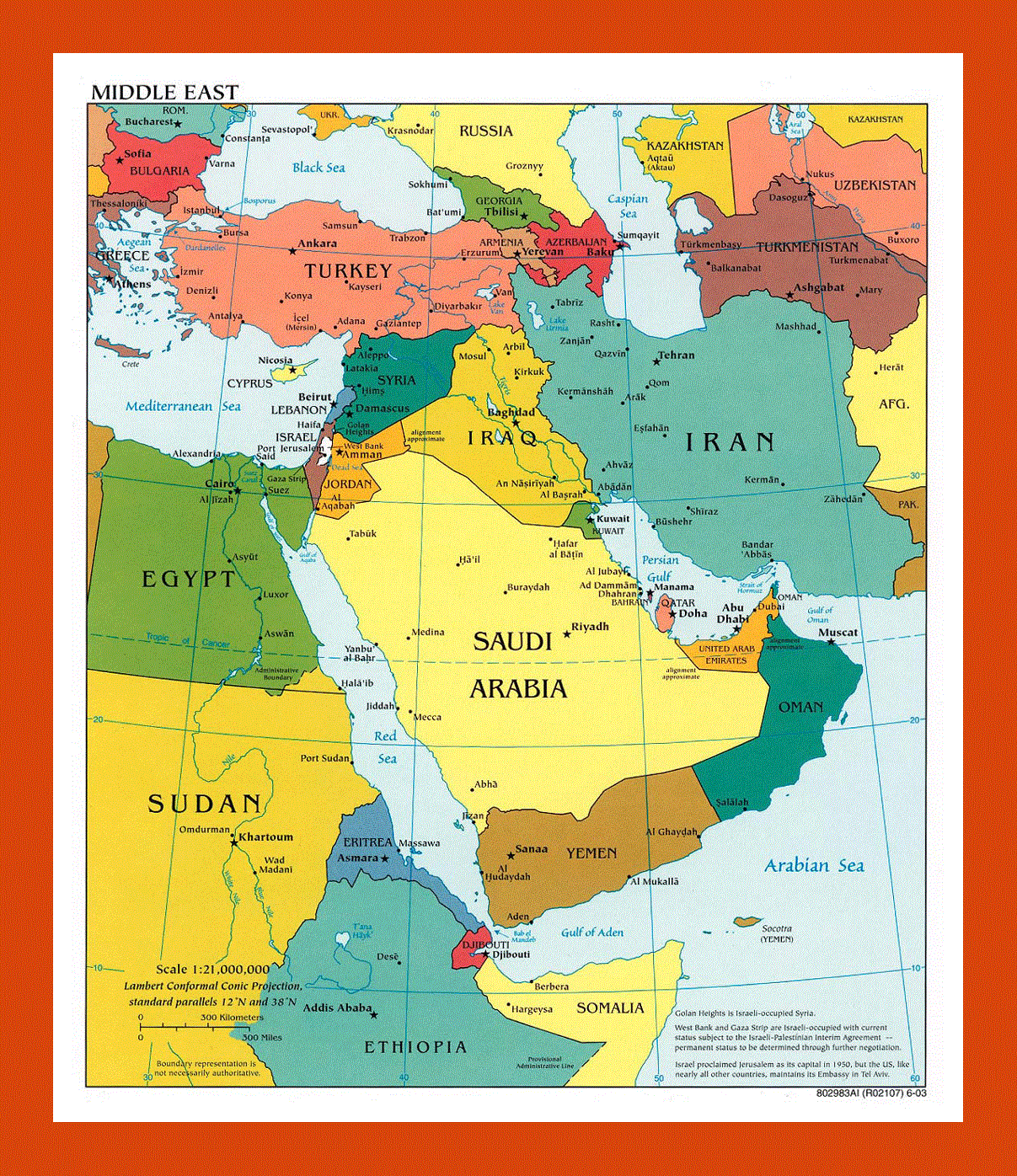 Political map of the Middle East - 2003