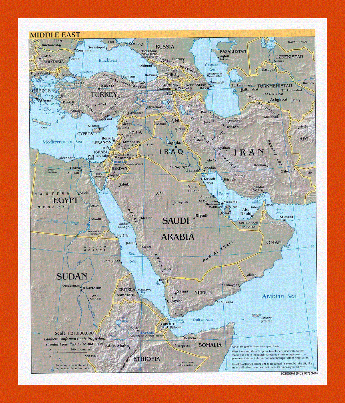 Political map of the Middle East - 2004