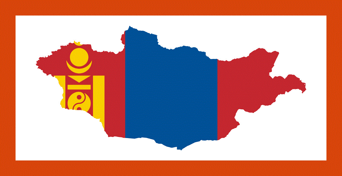 Flag map of Mongolia