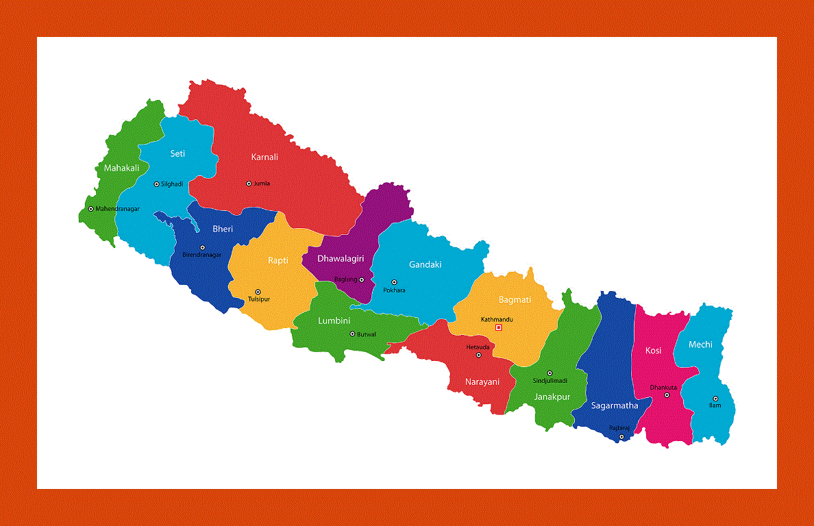 Administrative map of Nepal
