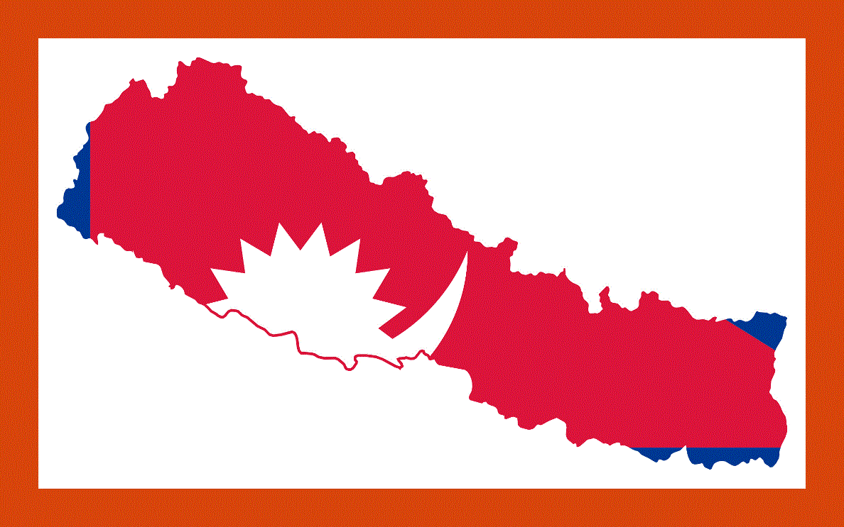 Flag map of Nepal