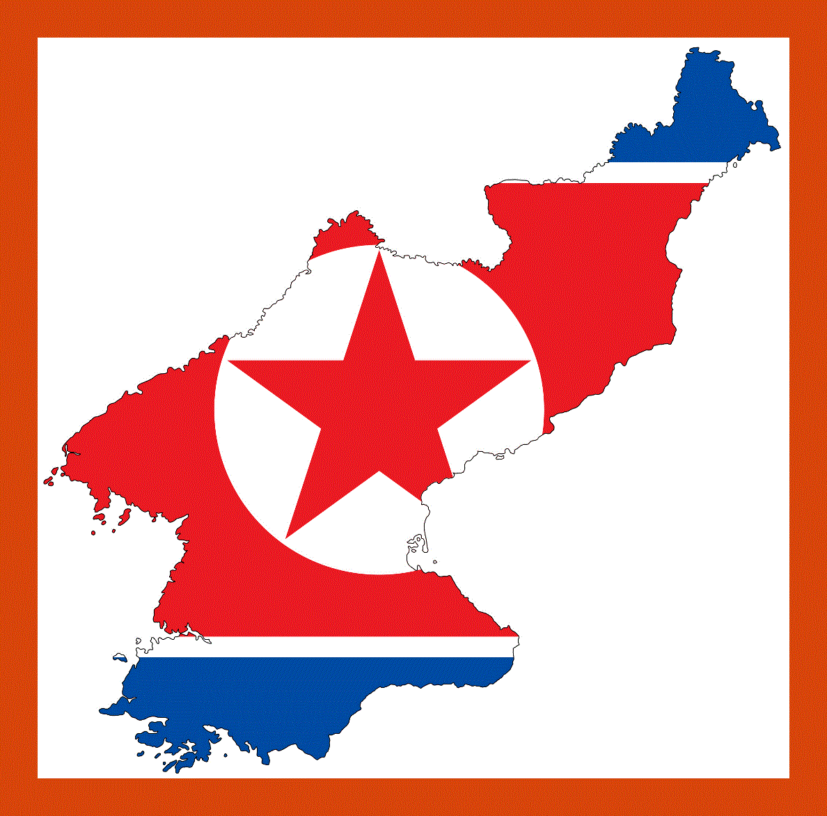 Flag map of North Korea
