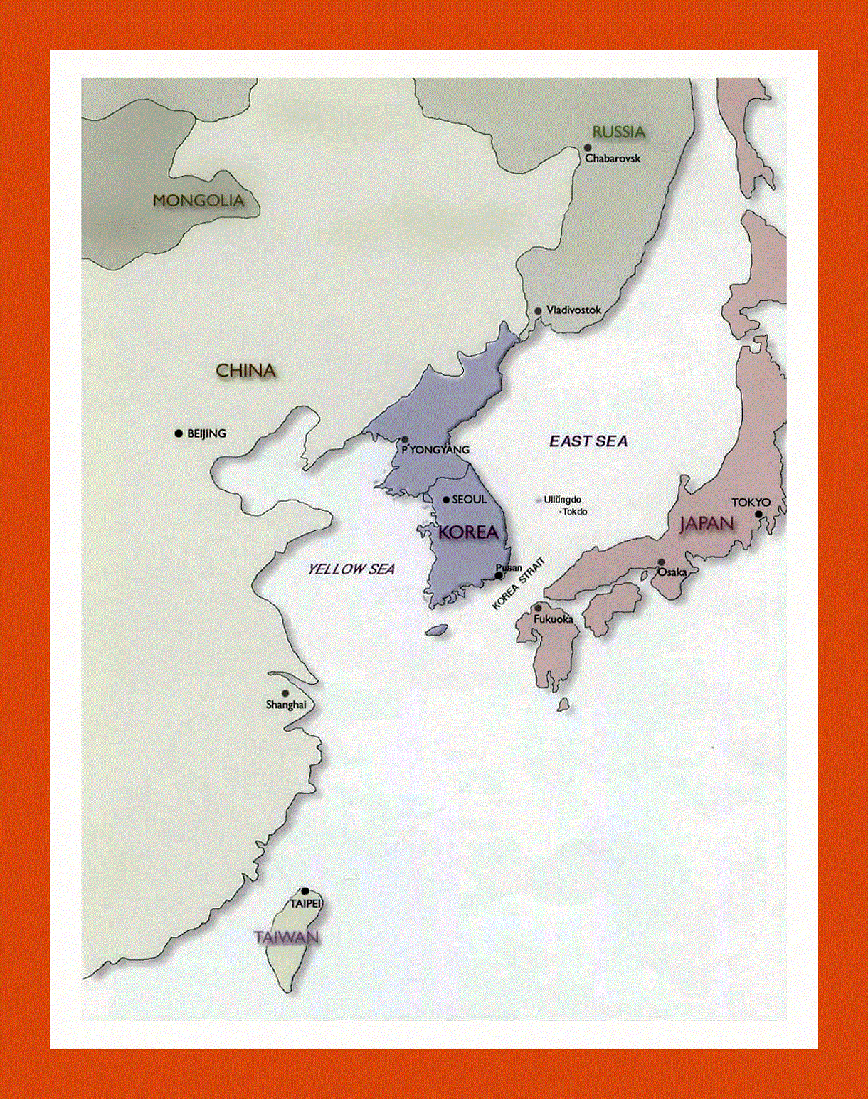 Political map of Korean Peninsula - 2001