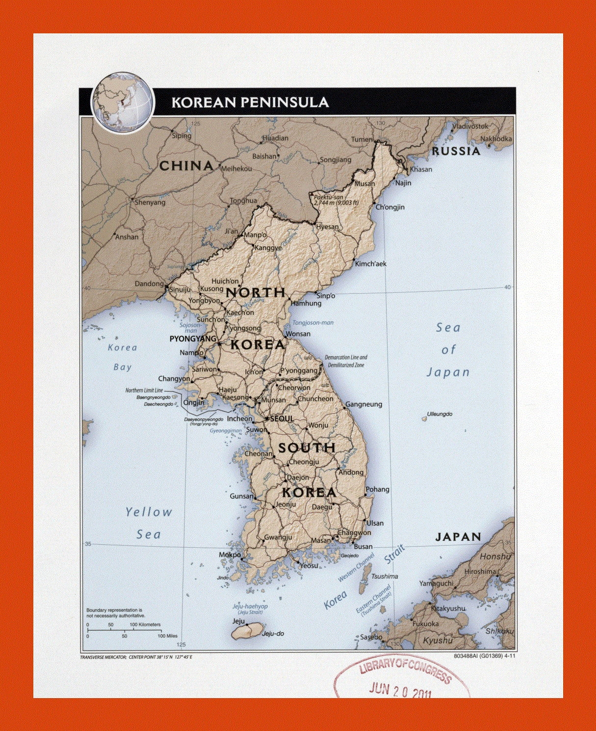 Political map of Korean Peninsula - 2011