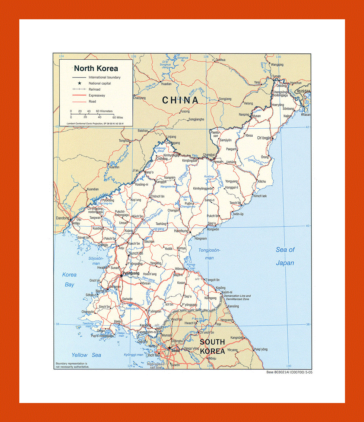 Political map of North Korea - 2005