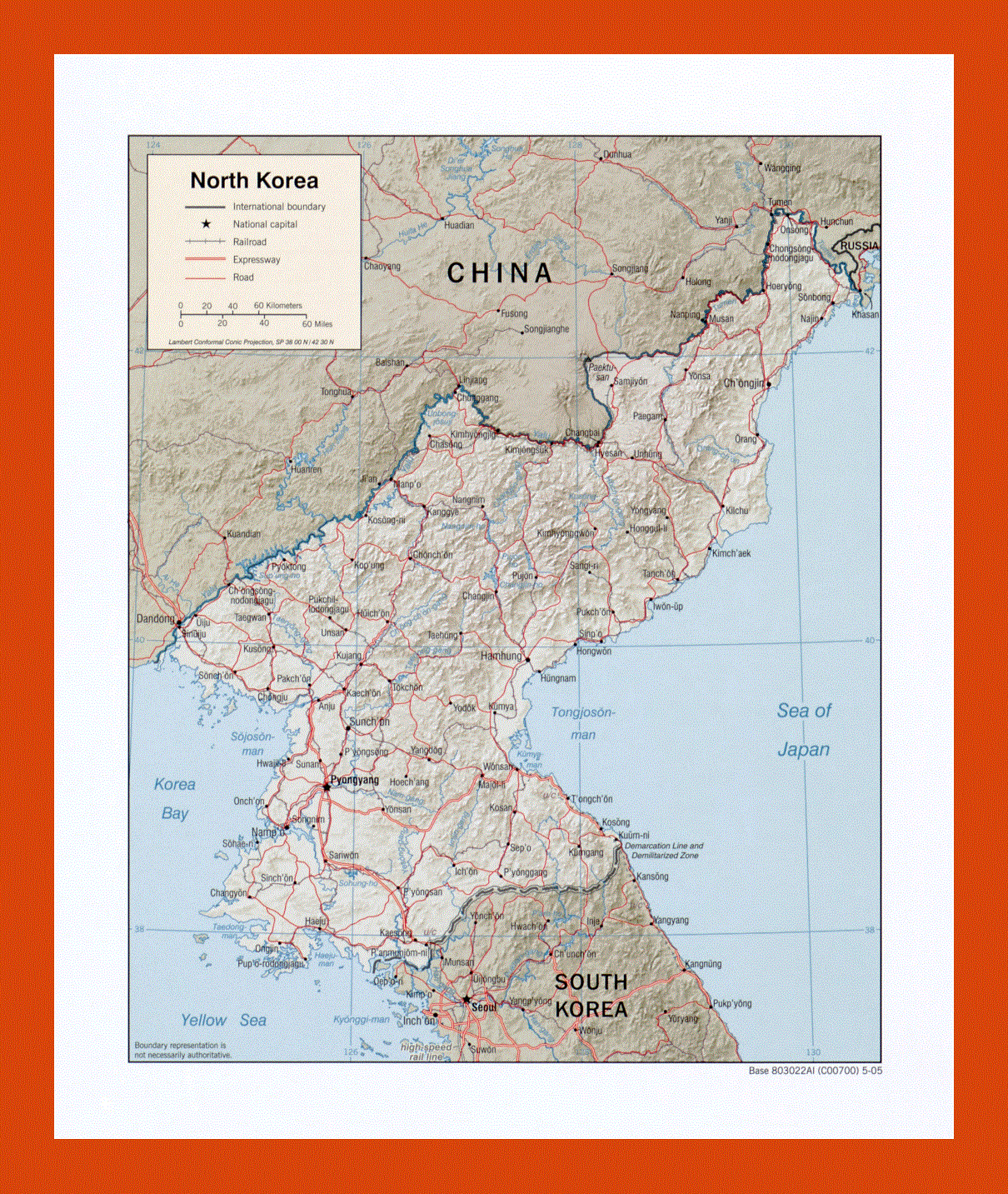 Political map of North Korea - 2005