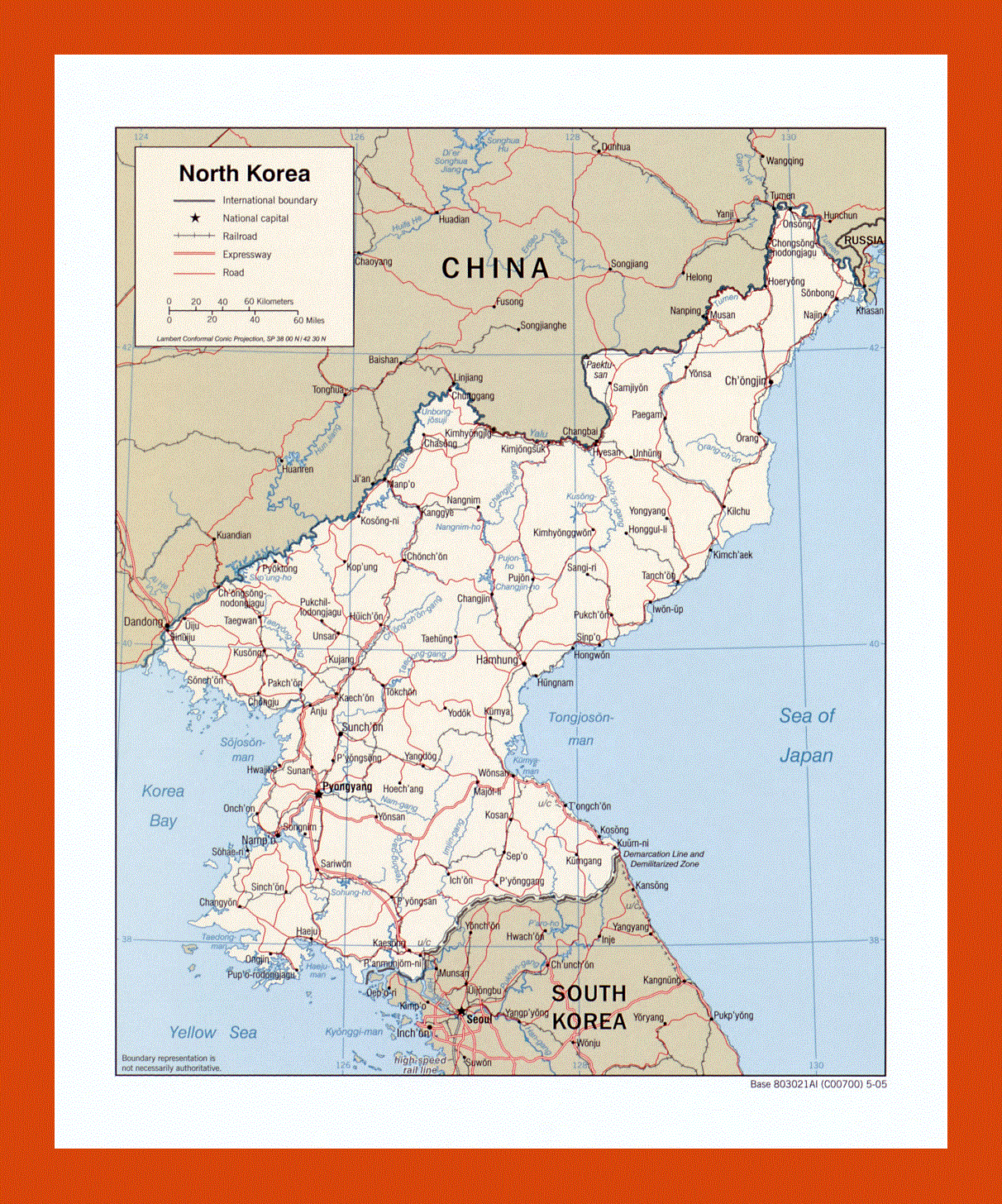 Political map of North Korea - 2005