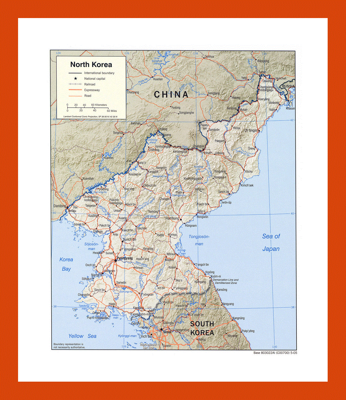 Political map of North Korea - 2005