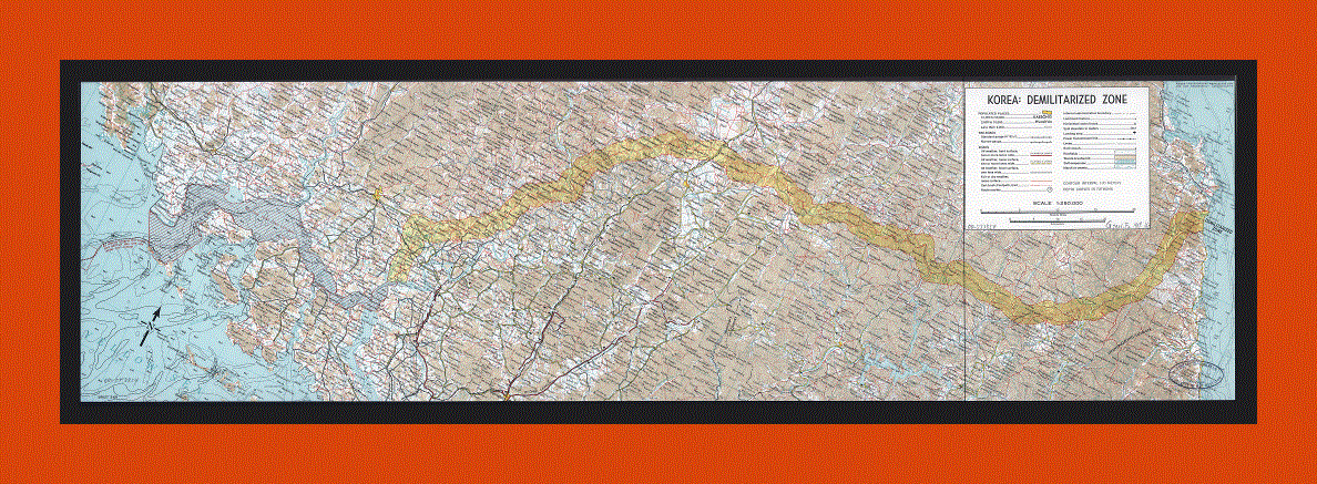 Topographical map of Korea Demilitarized Zone - 1969