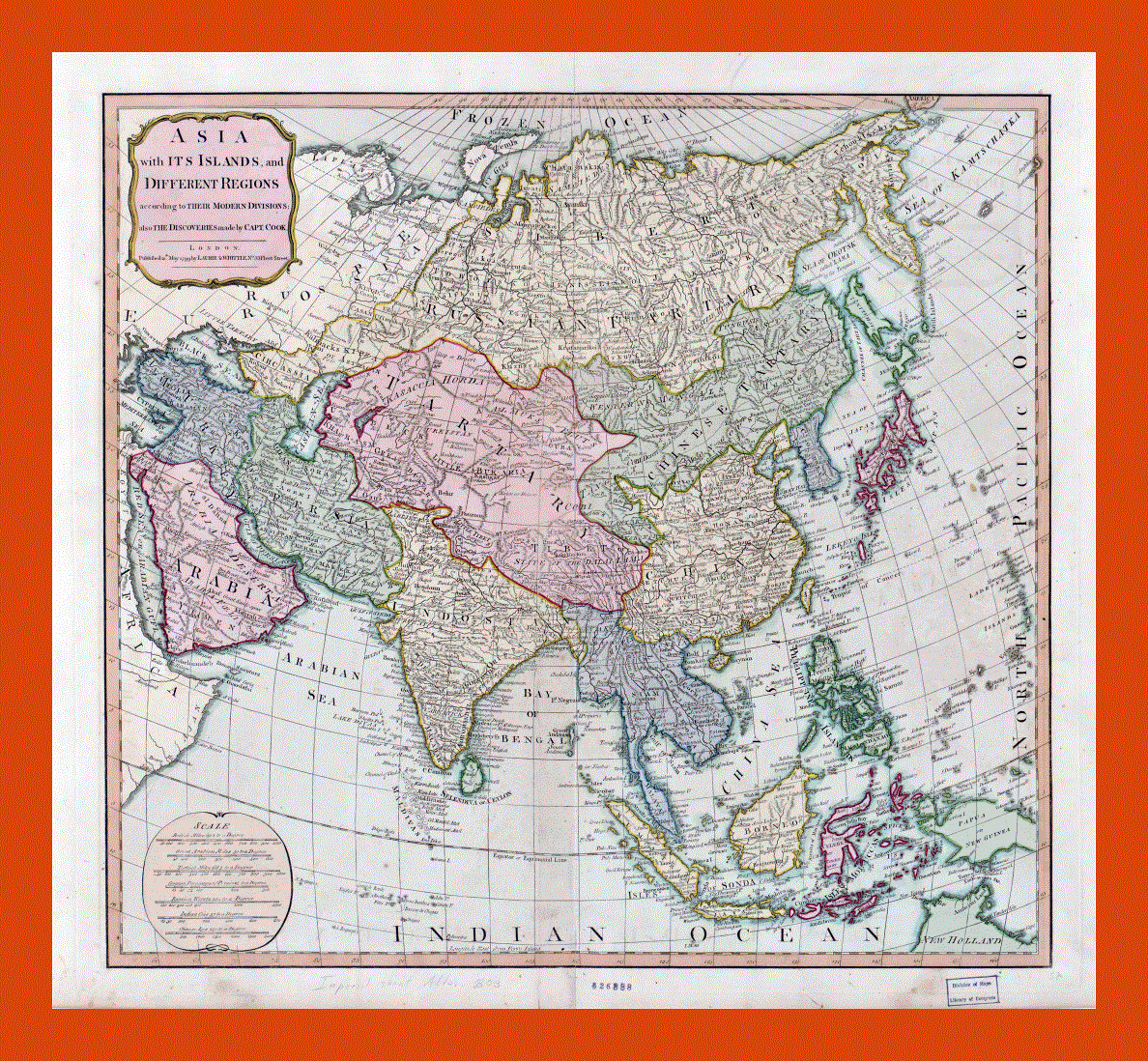 Asia old political map - 1799