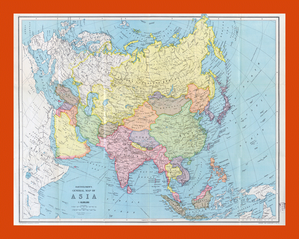 Old general map of Asia - 194x