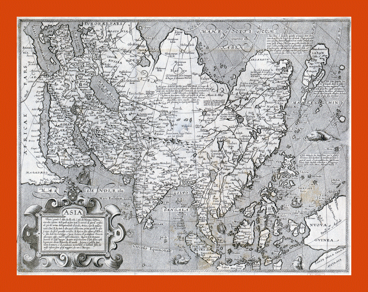 Old map of Asia - 16xx