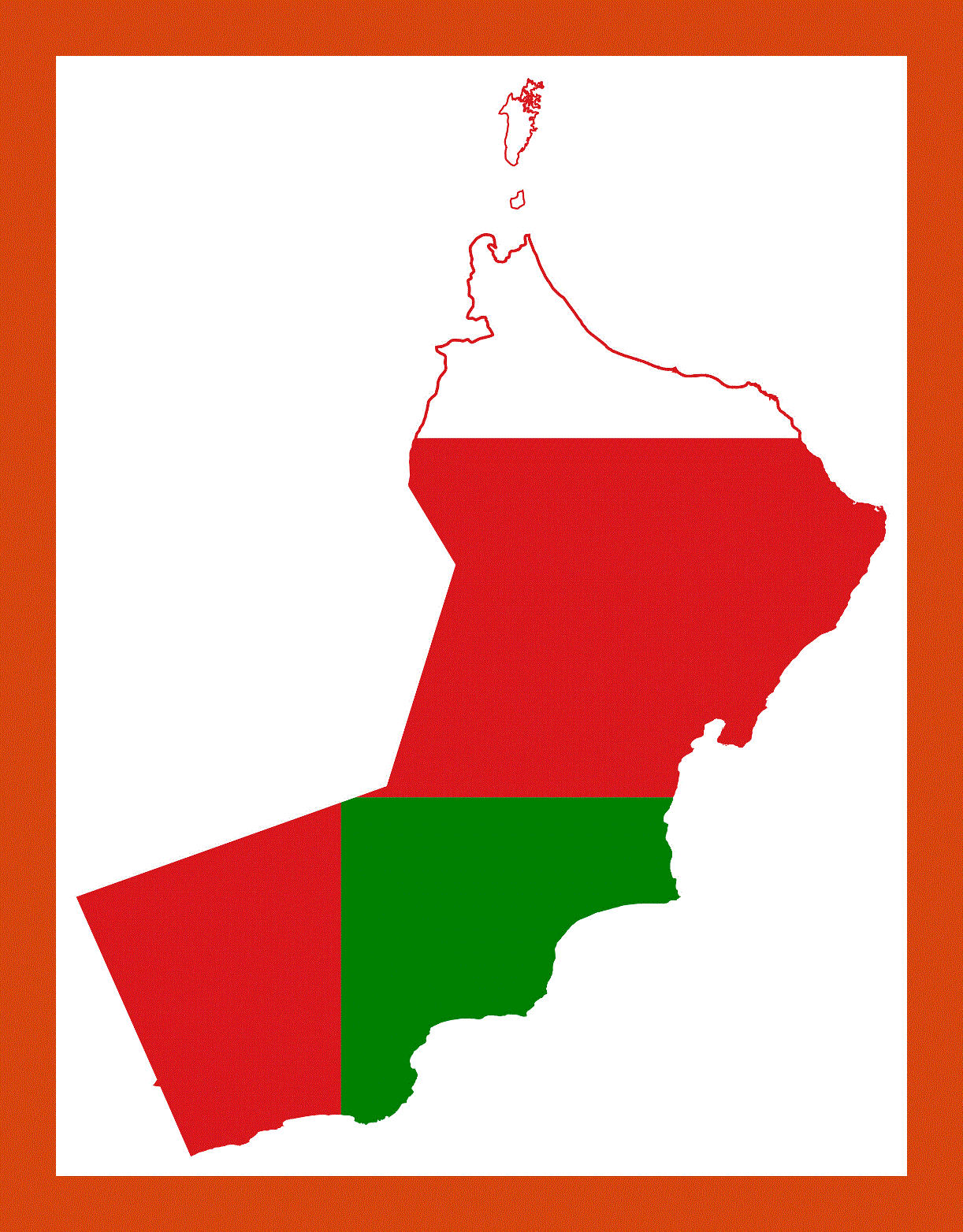 Flag map of Oman