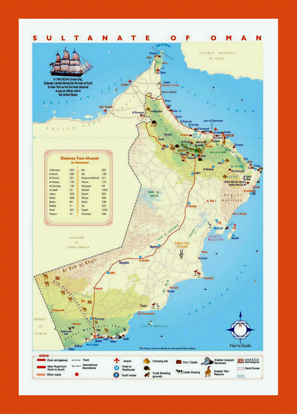 Tourist map of Oman