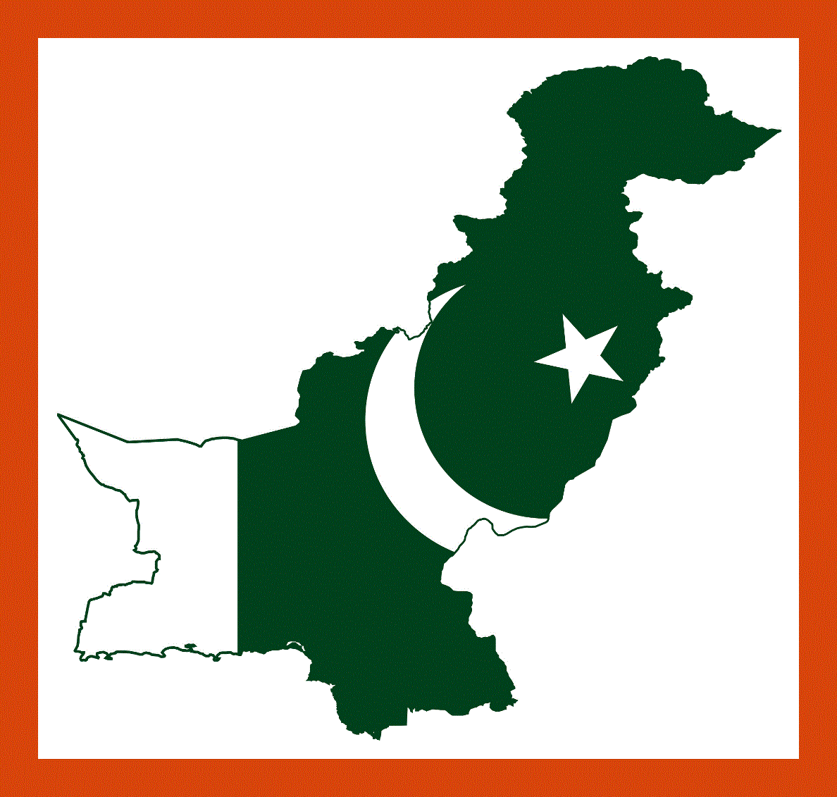 Flag map of Pakistan