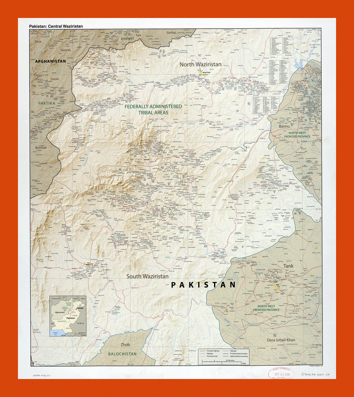 Map of Pakistan (Central Waziristan) - 2007