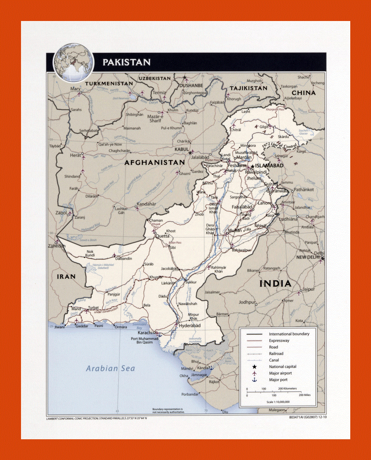Political map of Pakistan - 2010