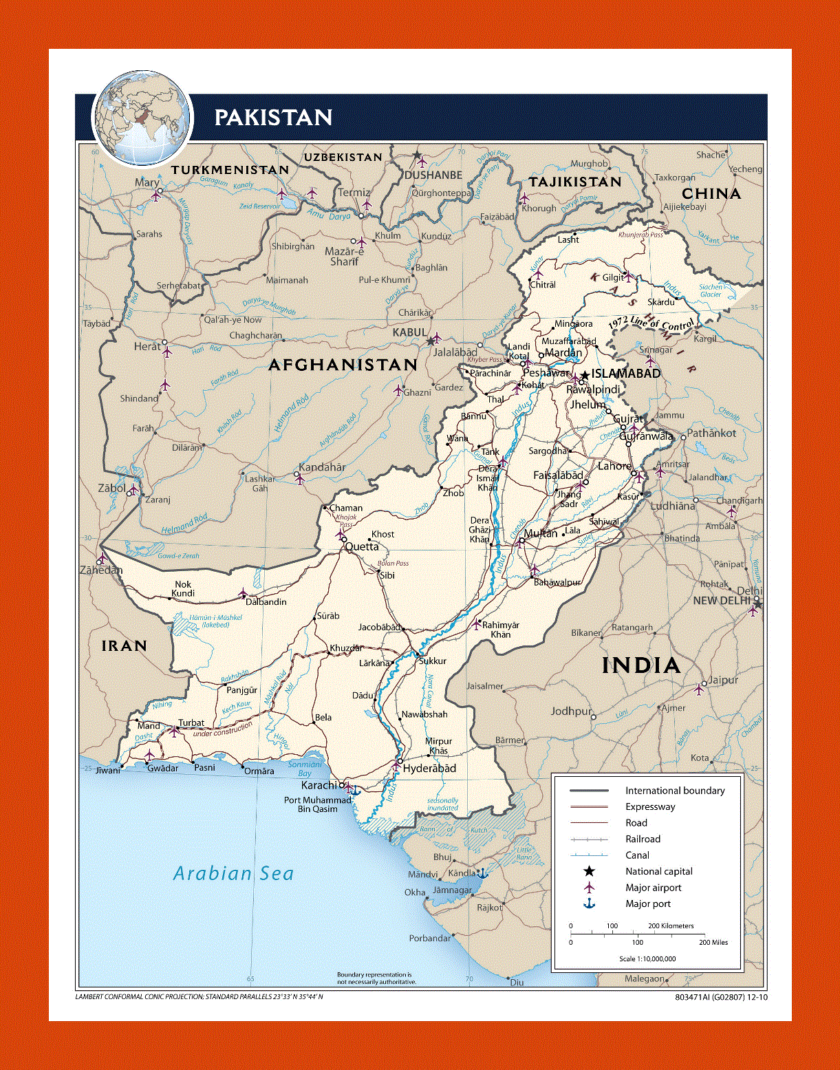 Political map of Pakistan - 2010