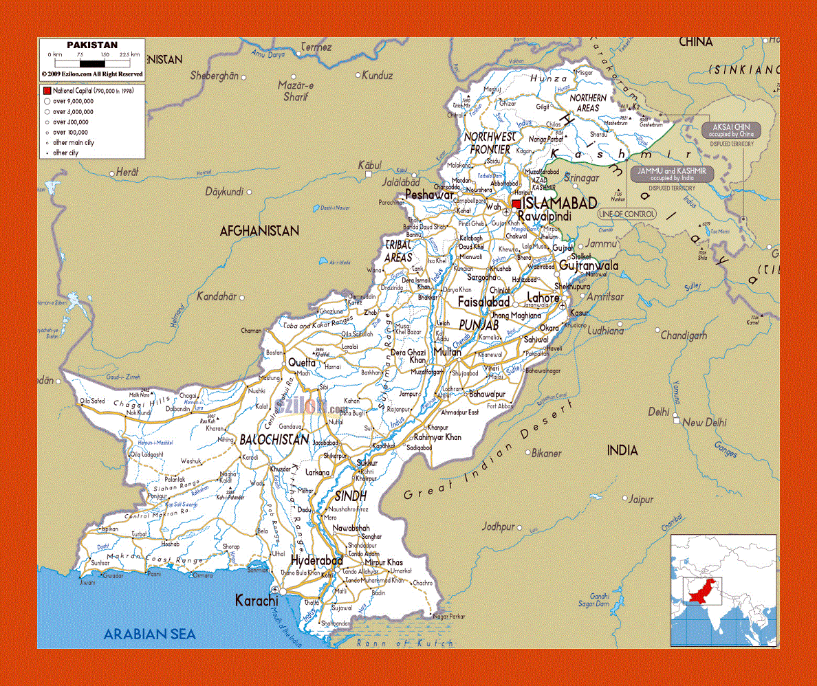 Road map of Pakistan