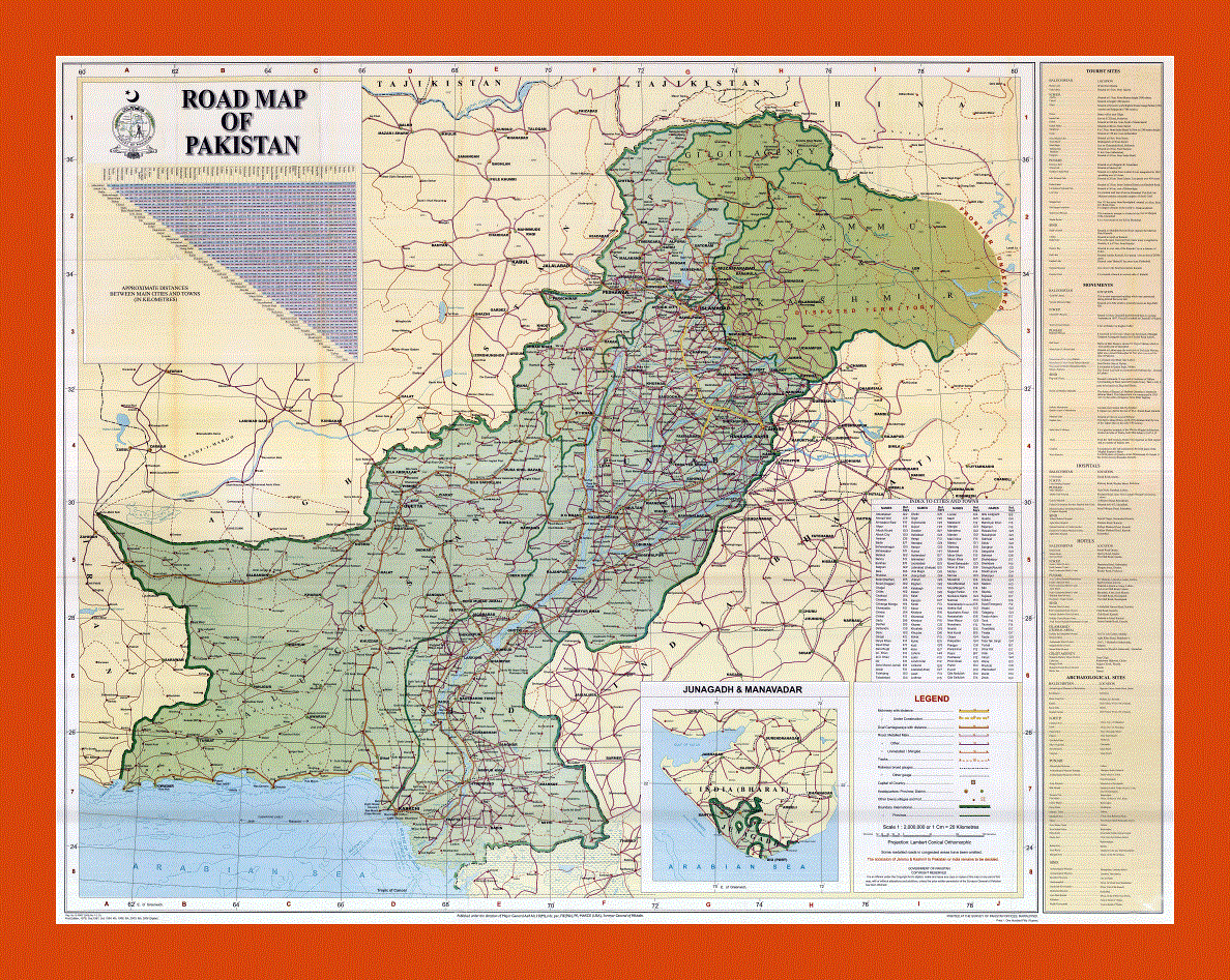 Road map of Pakistan