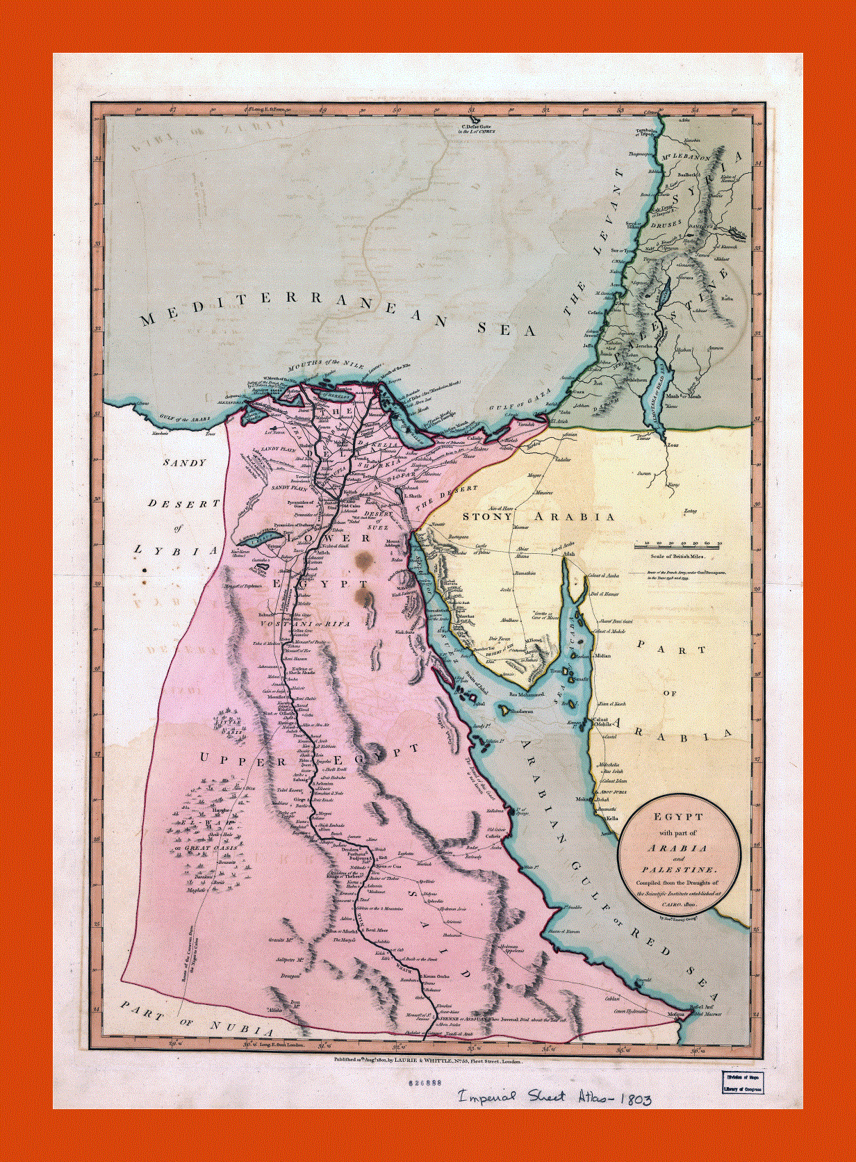 Old map of Egypt - 1800