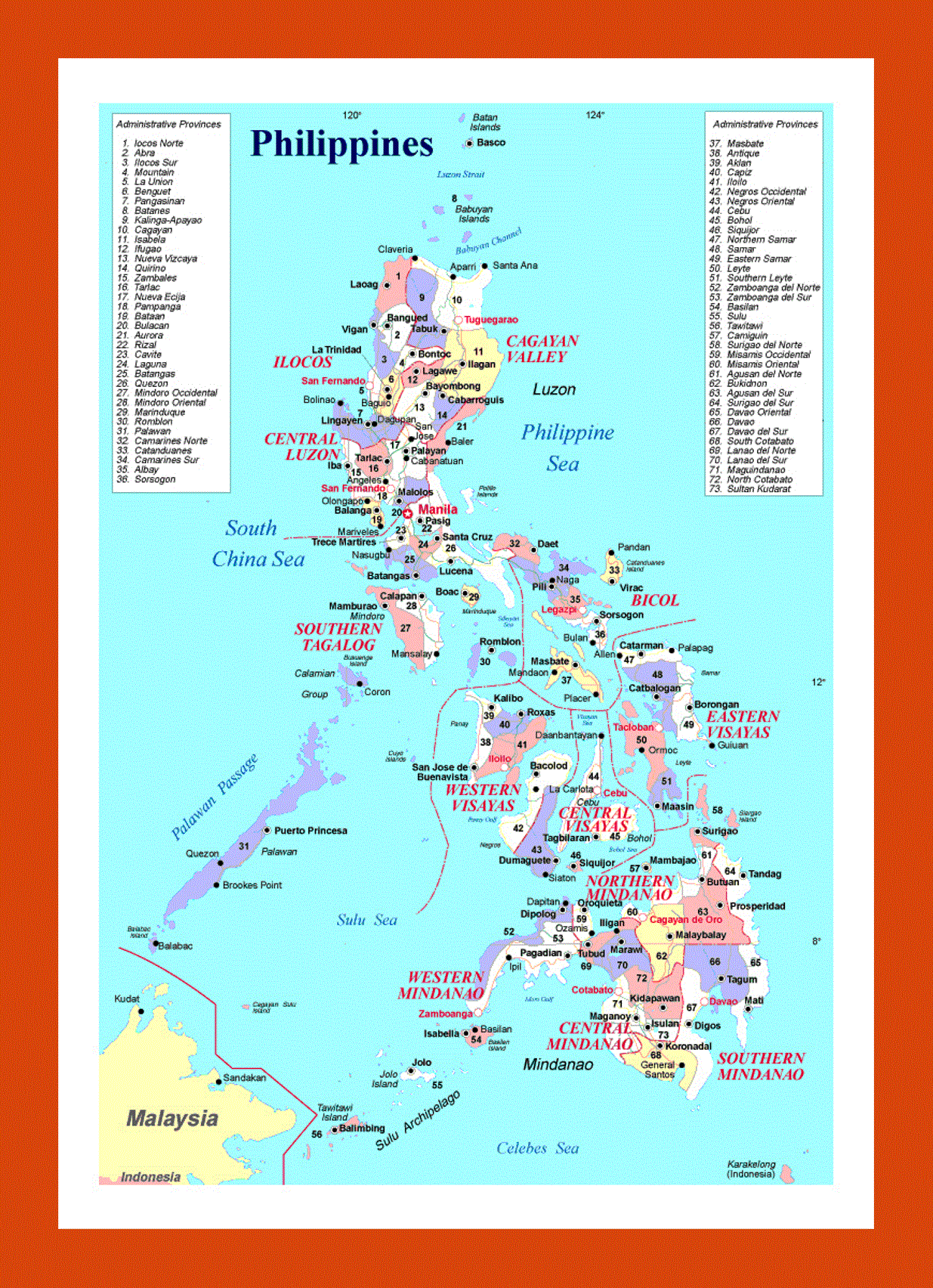 Administrative divisions map of Philippines