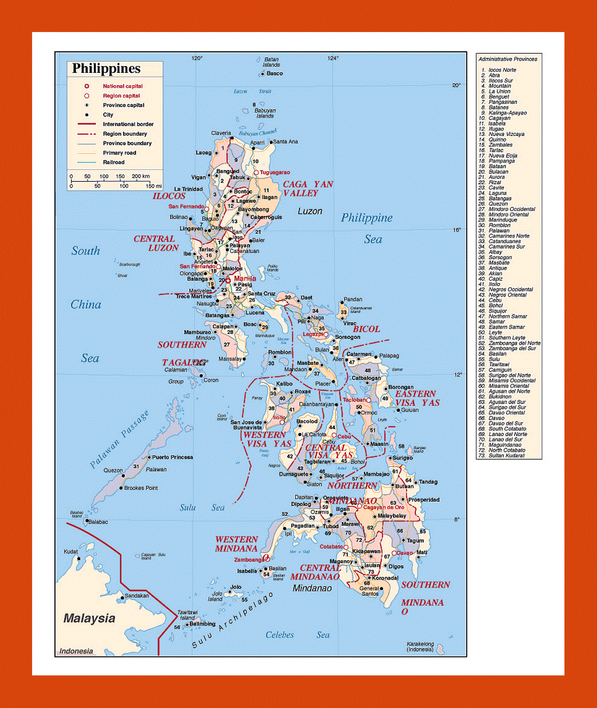 Political and administrative divisions map of Philippines