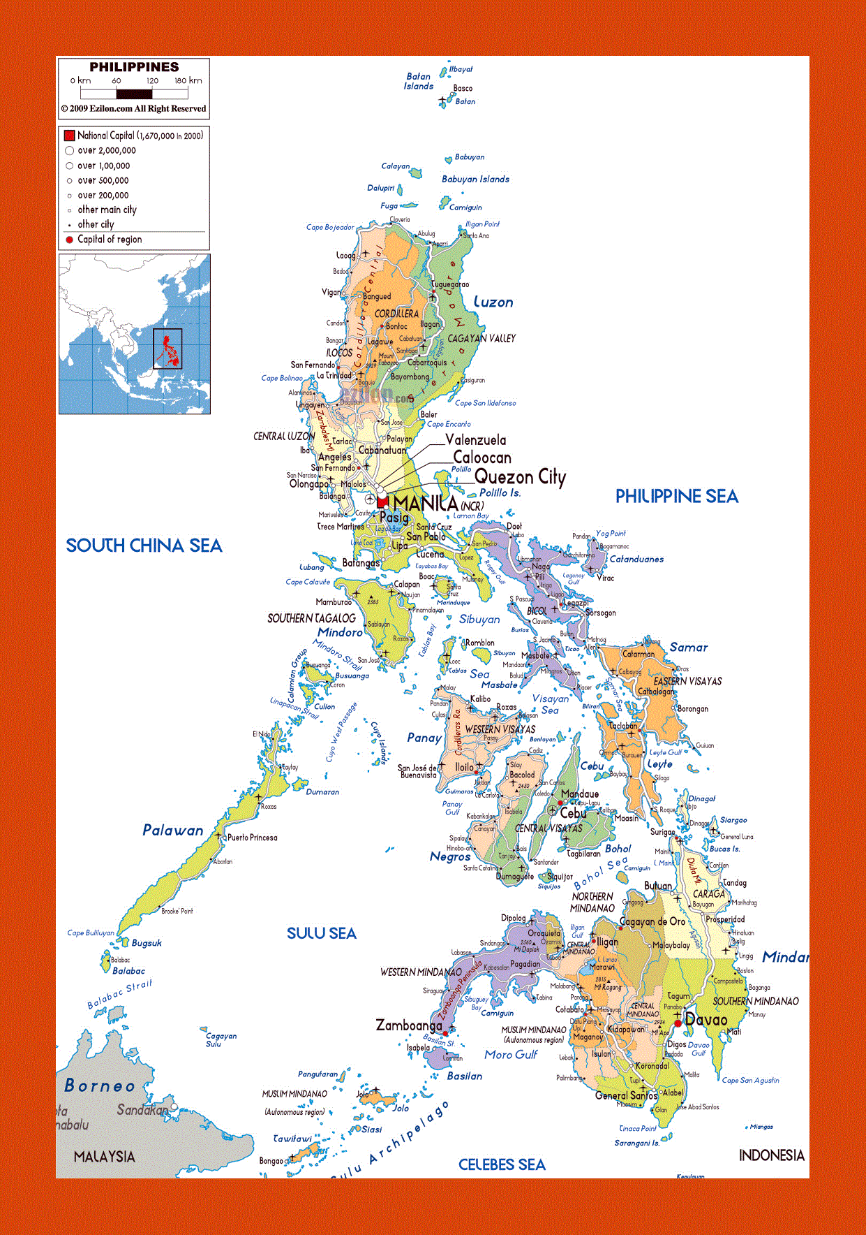 Political and administrative map of Philippines