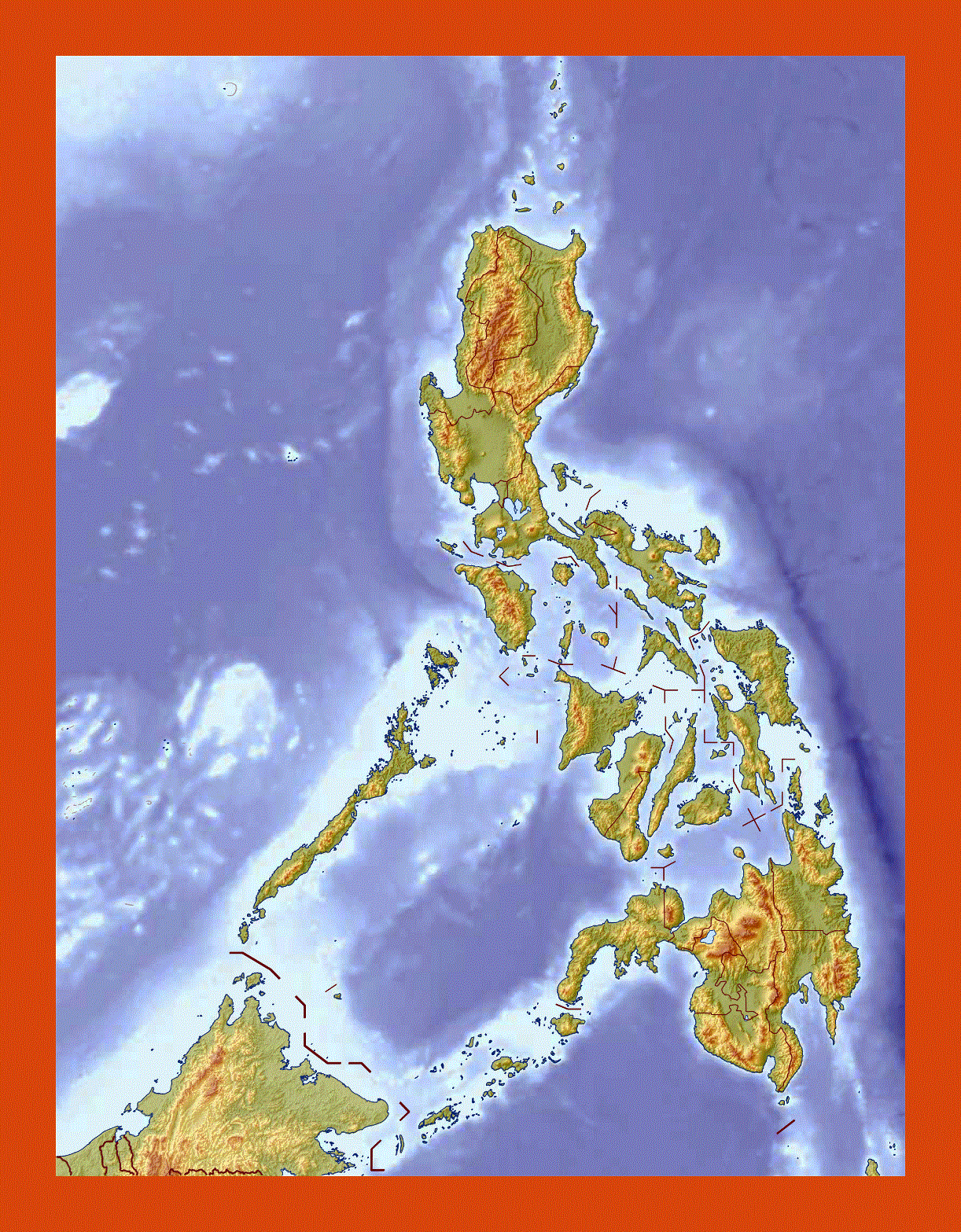 Relief map of Philippines