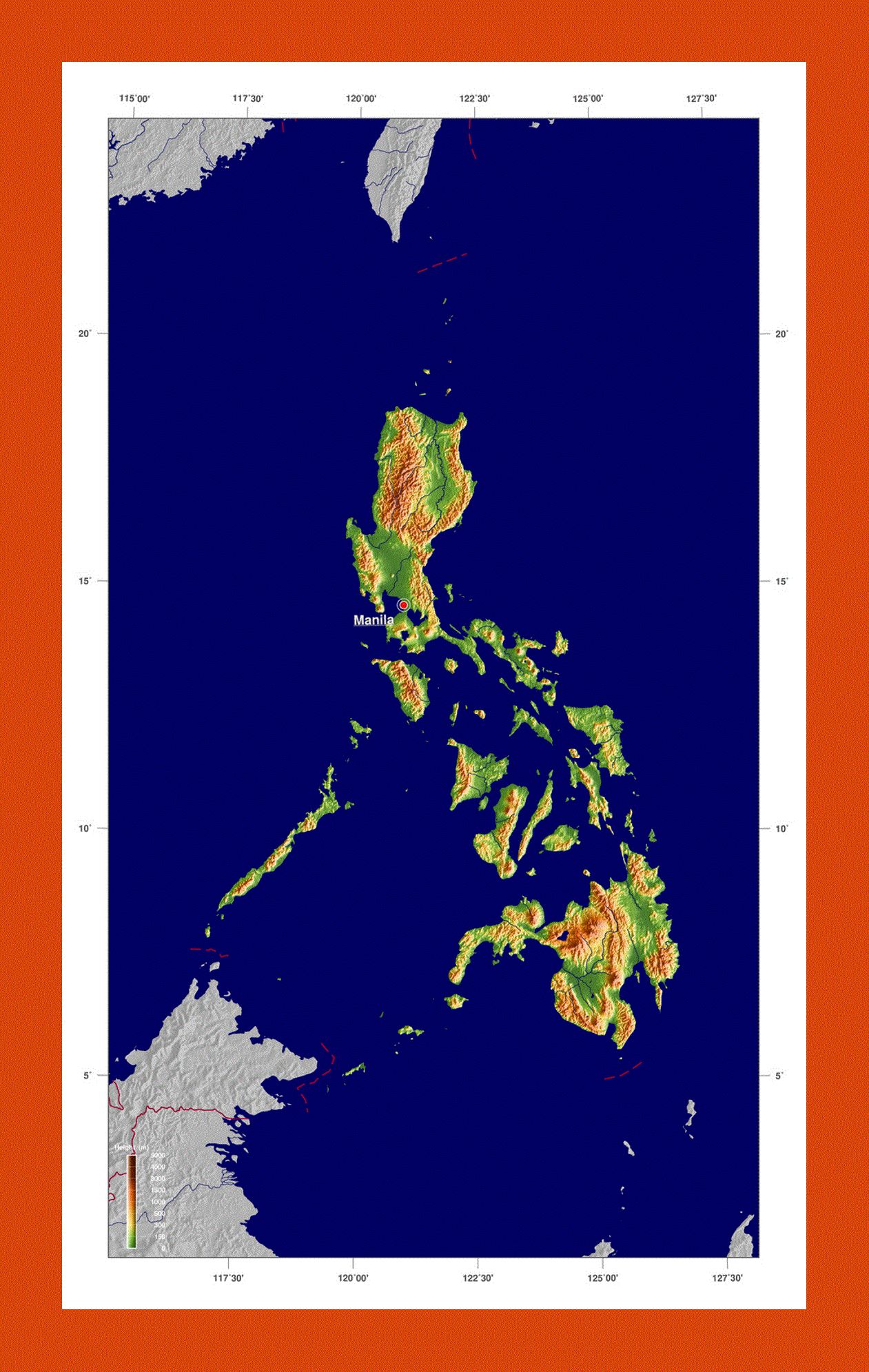 Relief map of Philippines