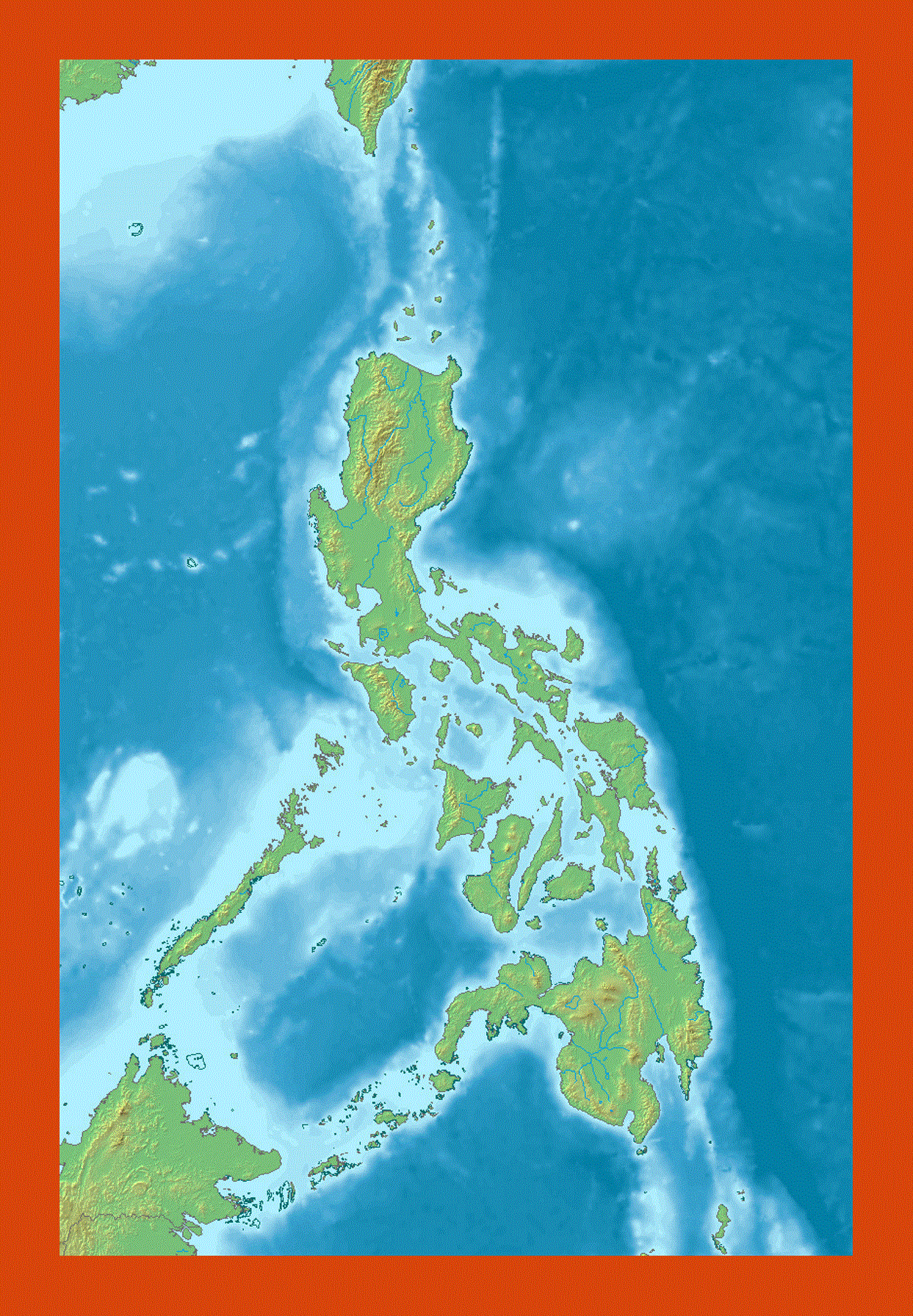 Relief map of Philippines