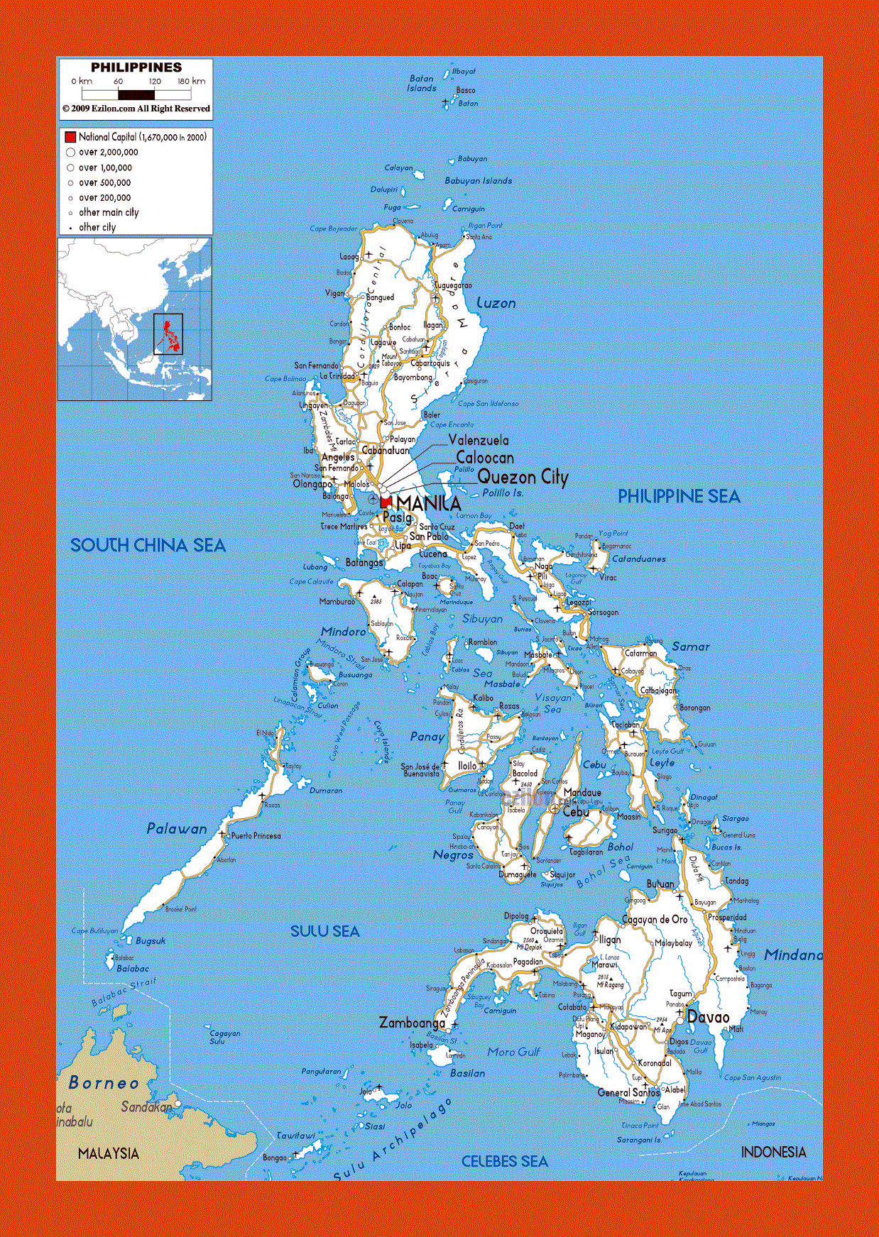 Road map of Philippines