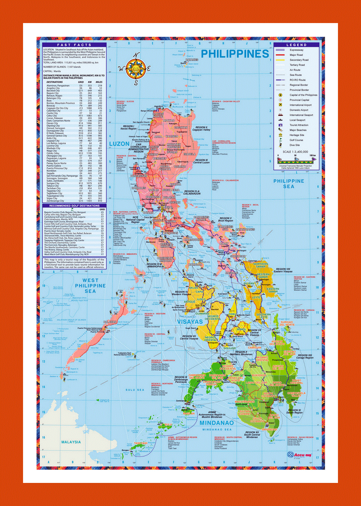 Tourist map of Philippines