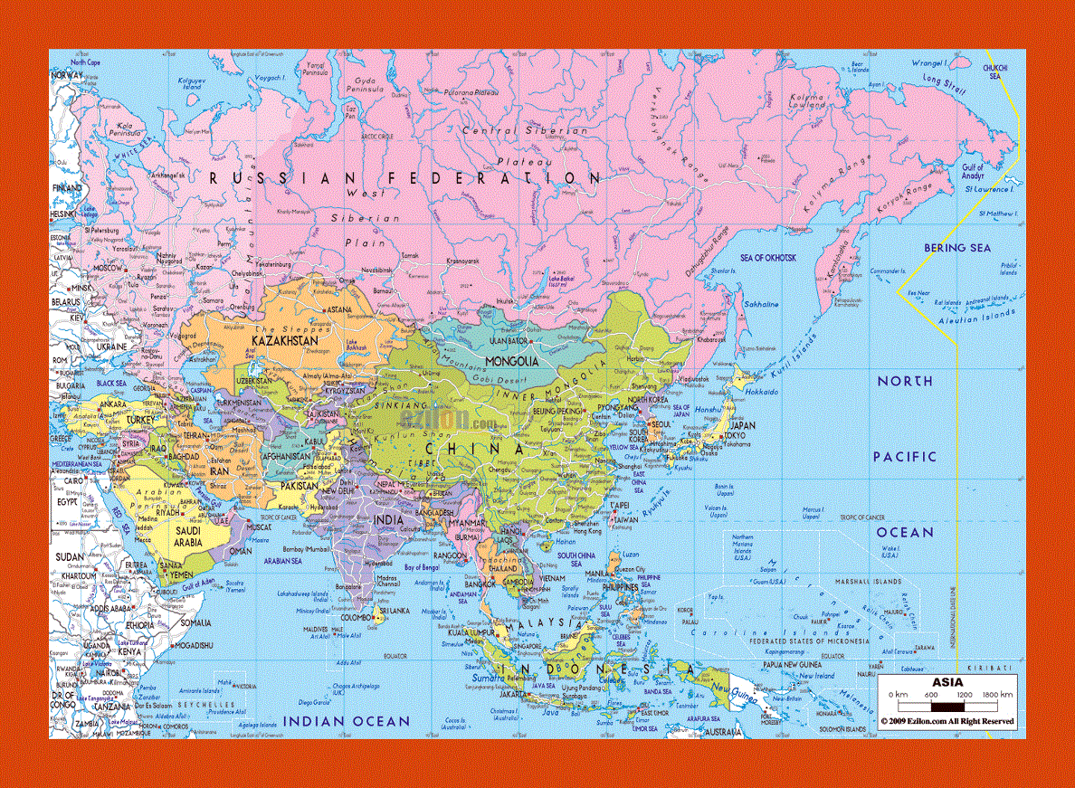 Political map of Asia