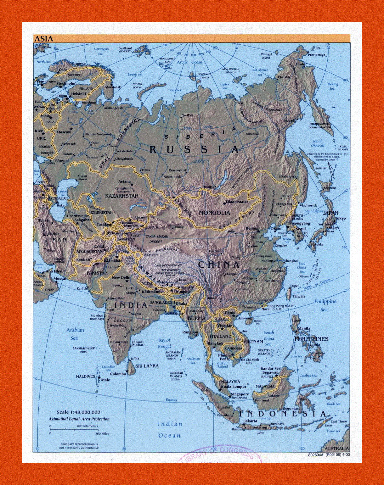 Political map of Asia - 2000