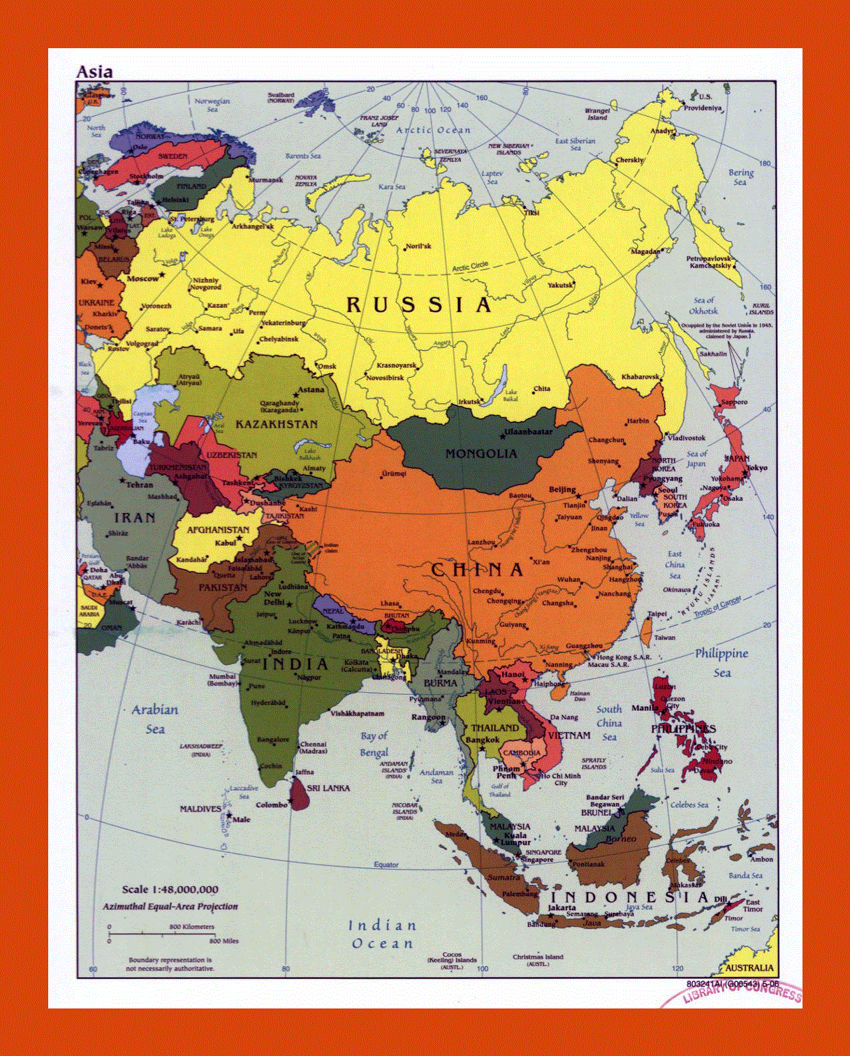 Political map of Asia - 2006