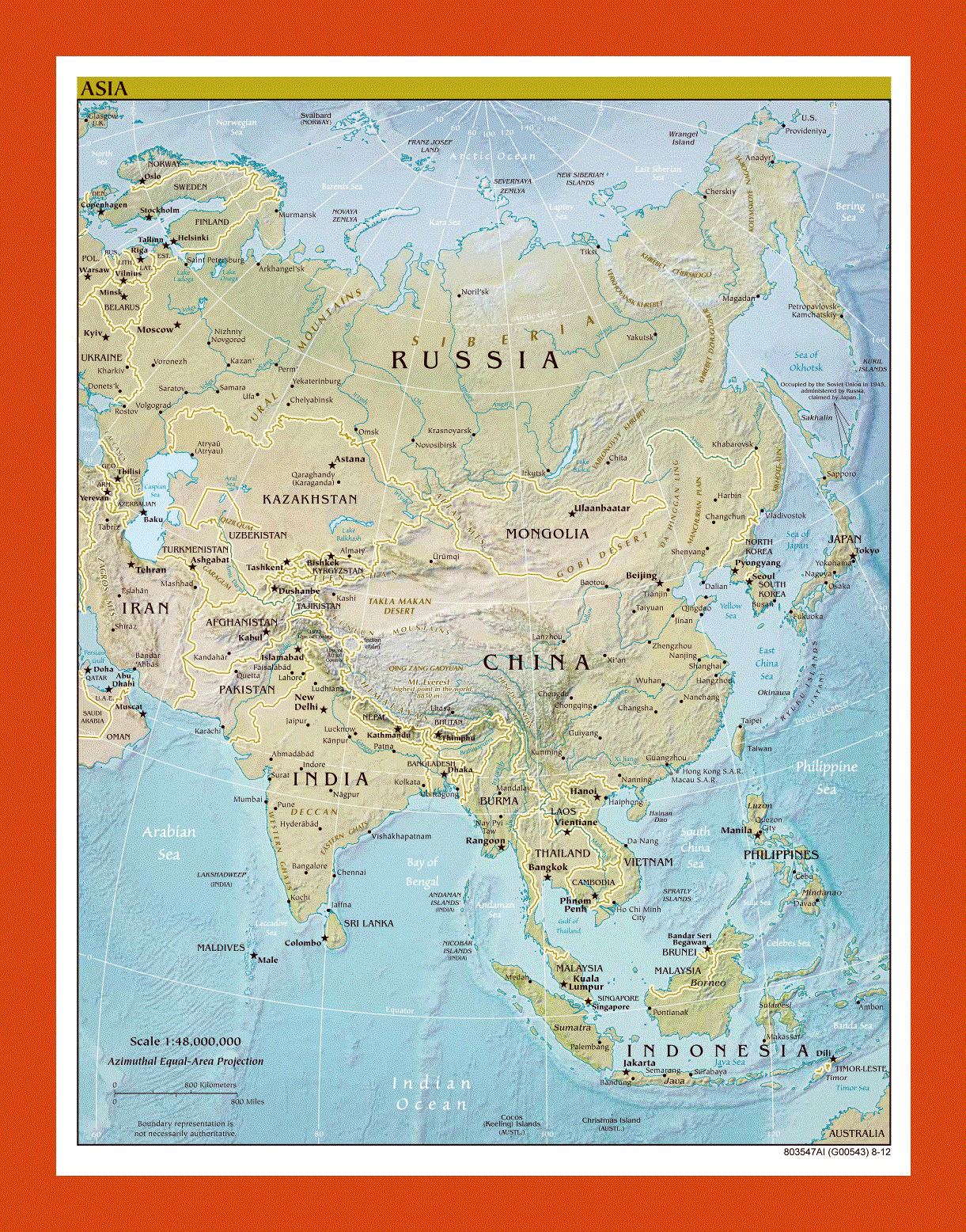 Political map of Asia - 2012