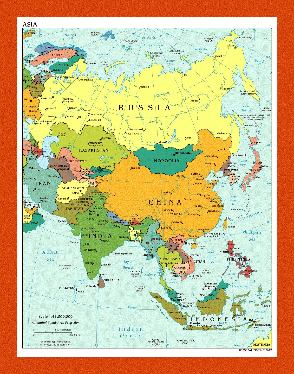 Political map of Asia - 2012